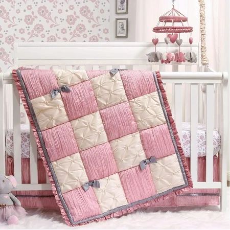 The Peanutshell Bella Crib Bedding Set for Baby Girls | 3 Piece Nursery Set | Crib Quilt Fitted Crib | Walmart (US)