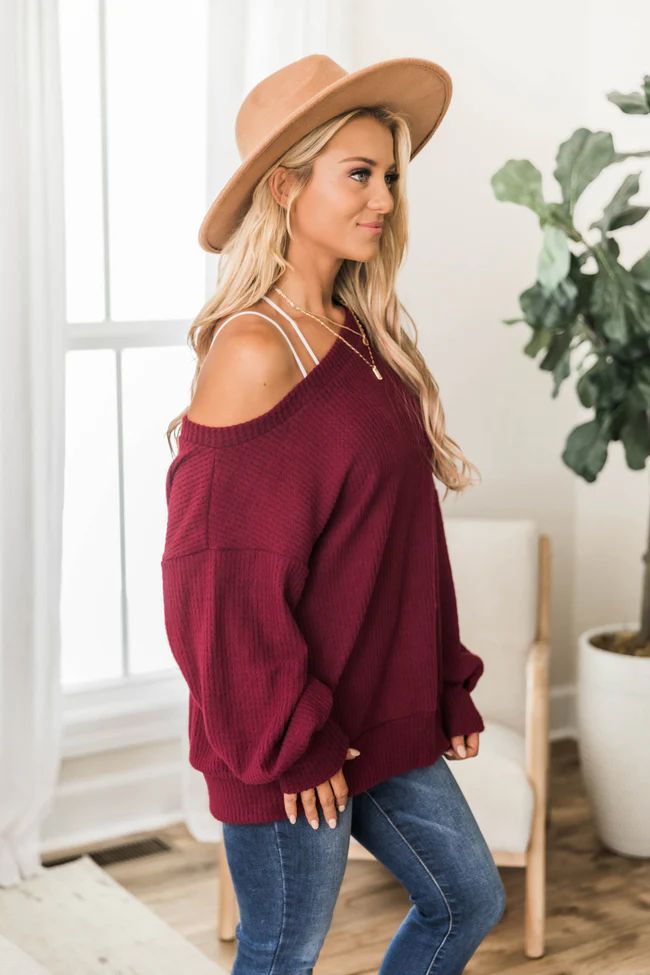 Can't Hide My Feelings Burgundy Pullover | The Pink Lily Boutique