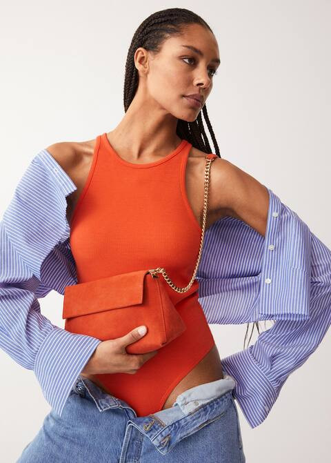 Sac bandoulière cuir | MANGO (FR)