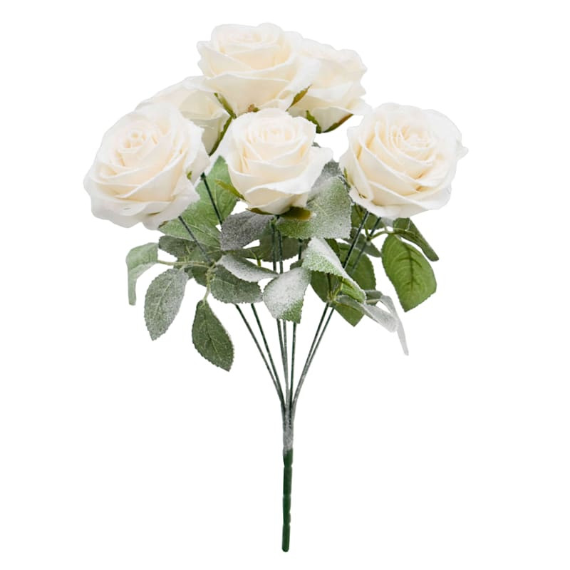 Snowy White Rose Bush, 16.5" | At Home