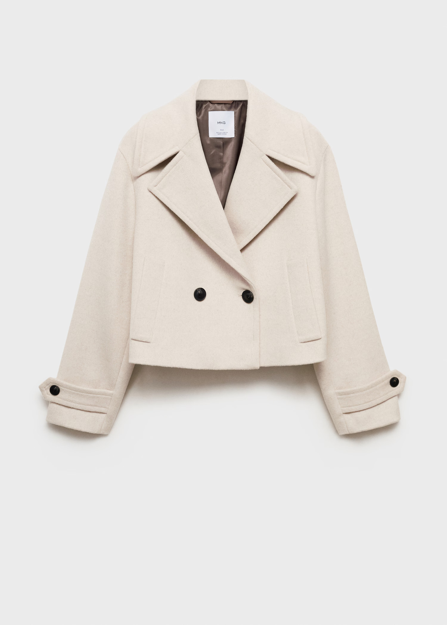 Veste laine mélangée revers maxi - Femme | MANGO France métropolitaine | Mango EU