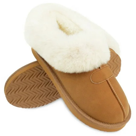 VONMAY Women's Fuzzy Memory Foam Slippers Fluffy Slip On Cozy Winter House Shoes Plush Faux Fur Lining Upper Lightweight Anti Slip Sole Indoor and Outdoor | Walmart (US)