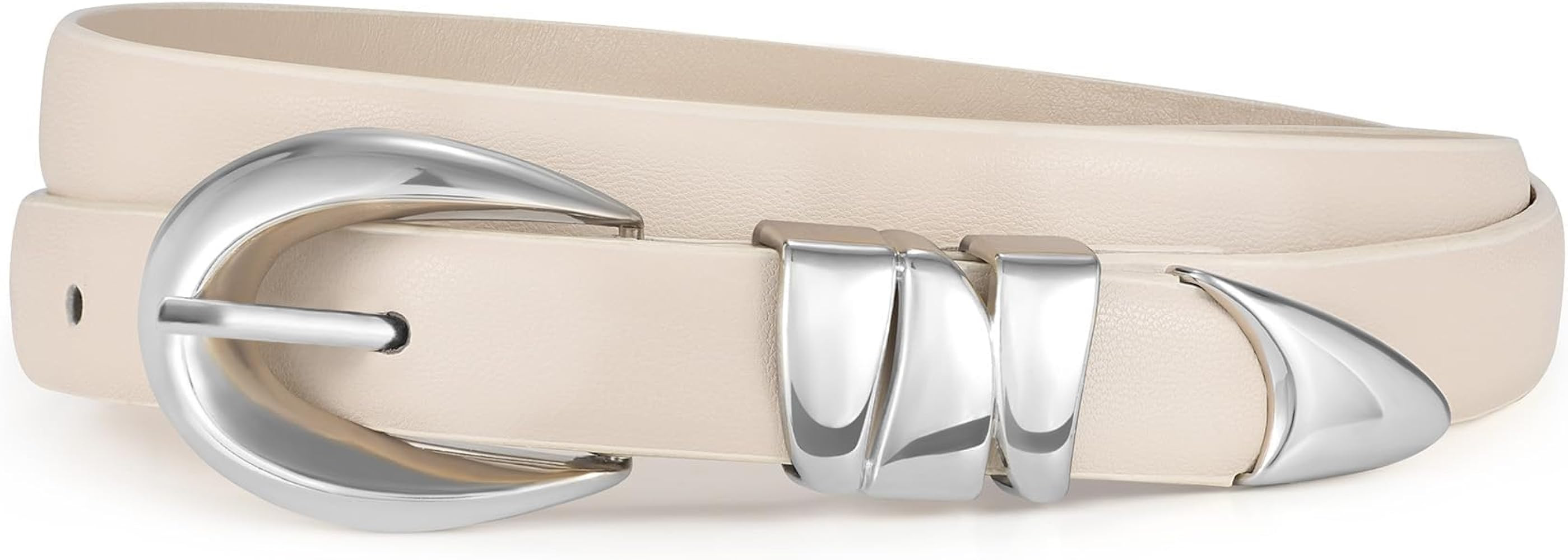 XZQTIVE Women's Skinny Leather Belts Ladies Thin Waist Belts for Jeans Dress Pants Trendy Black B... | Amazon (US)