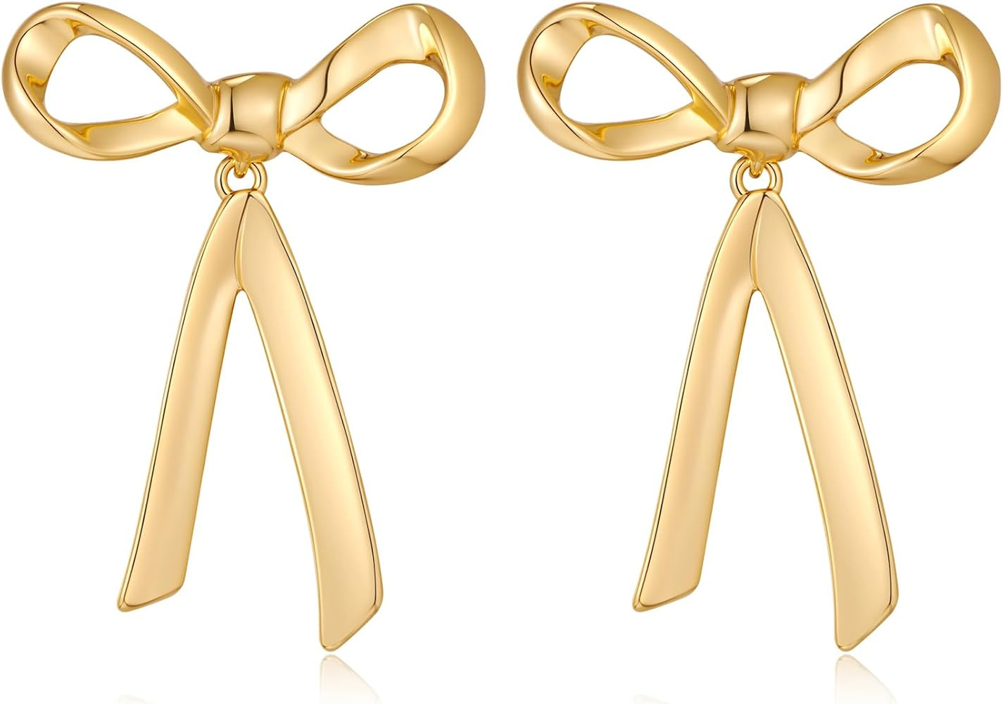 FAMARINE Gold Silver Bow Earrings for Women Fashion Earrings Gift | Amazon (US)