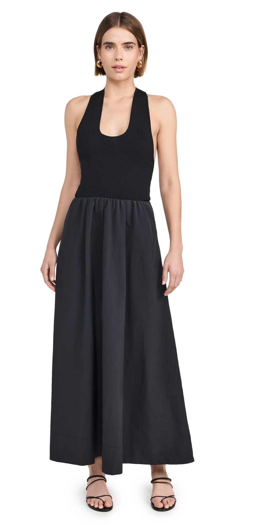 St. Agni Plunge Neck Dress Black L | Shopbop