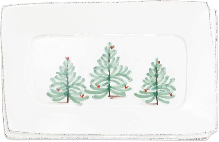 Vietri Lastra Holiday Small Rectangular Tray, Ceramic Artisan Serving Platter, Table Decor | Amazon (US)