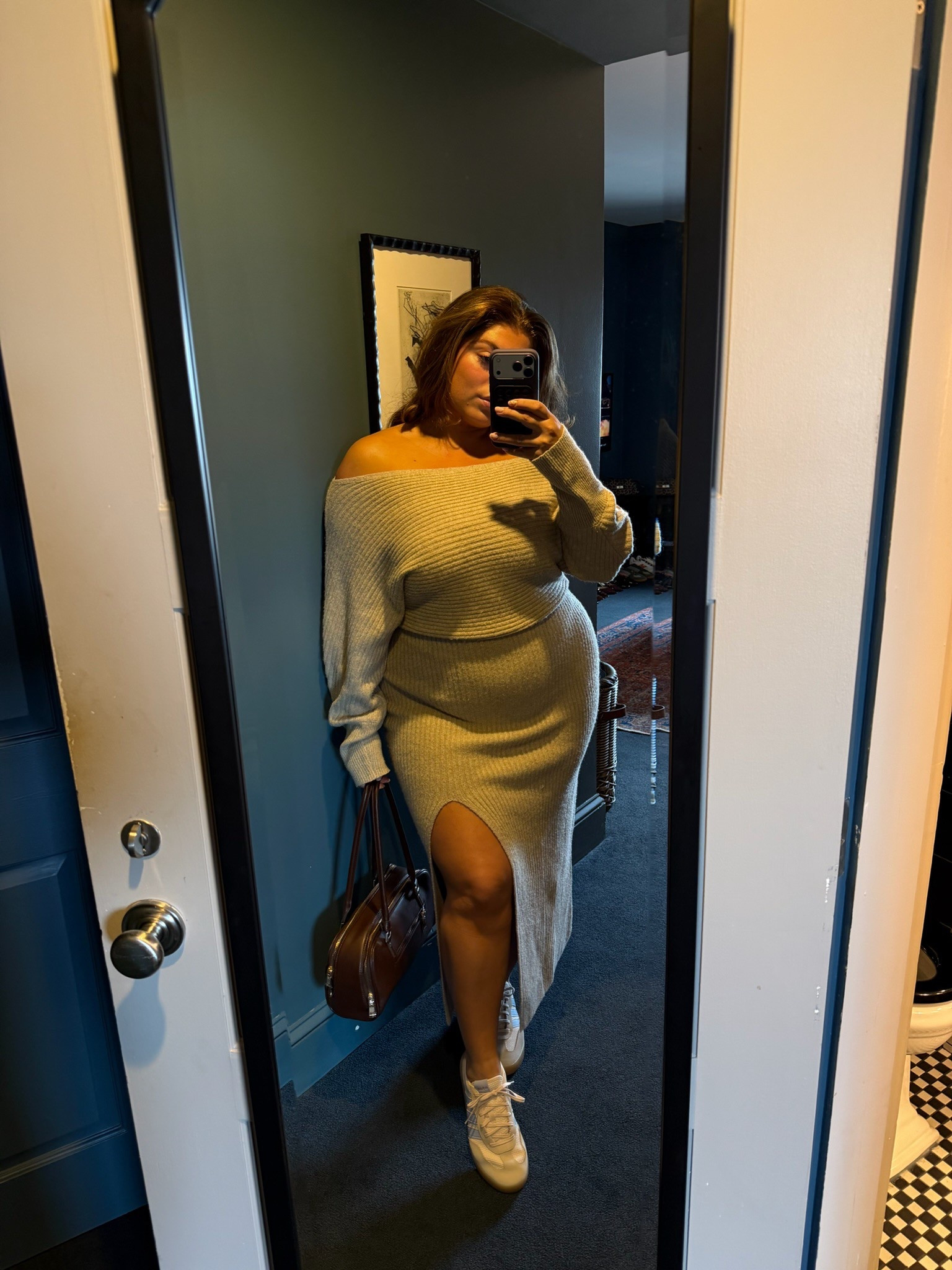 day 1 in Newport, RI with DSW!! this cozy fall sweater dress is from Revolve which i love!!☺️ such a staple knit sweater dress for the holidays and feels so chic! you can dress up with pumps or dress down with flats or sneakers! wearing these comfy cute DSW x Adidas sneakers, 10/10 recommend!!🤩

#LTKPlusSize #LTKMidsize #LTKStyleTip