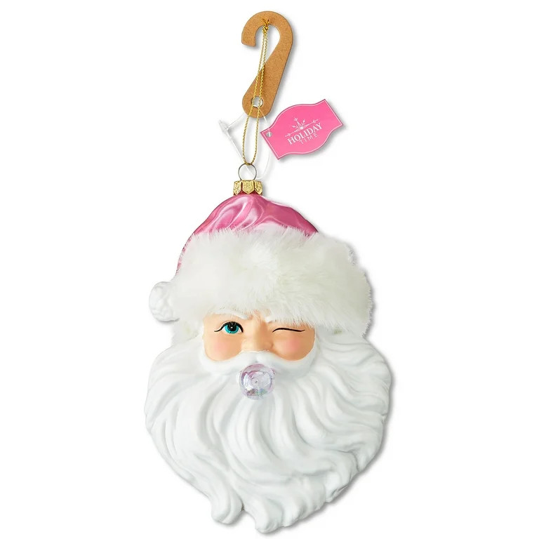 Pink and White Sassy Santa Christmas Ornament, 6.5", by Holiday Time | Walmart (US)