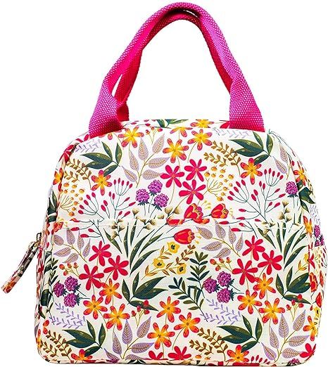 Steel Mill & Co Small Insulated Lunch Bag, Large Capacity Reusable Cooler Bag Tote with Zipper Cl... | Amazon (US)