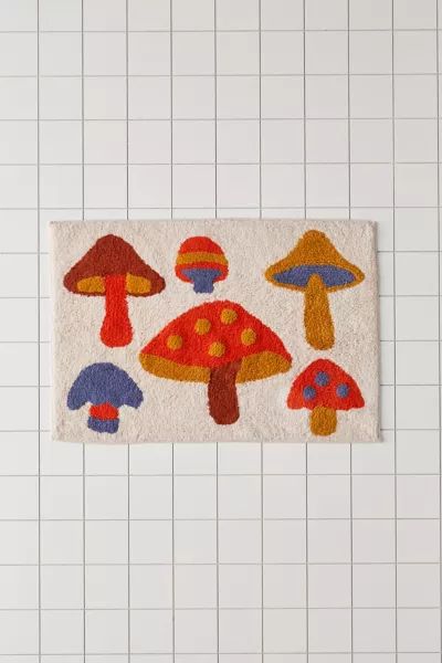 Mushroom Friends Bath Mat | Urban Outfitters (US and RoW)