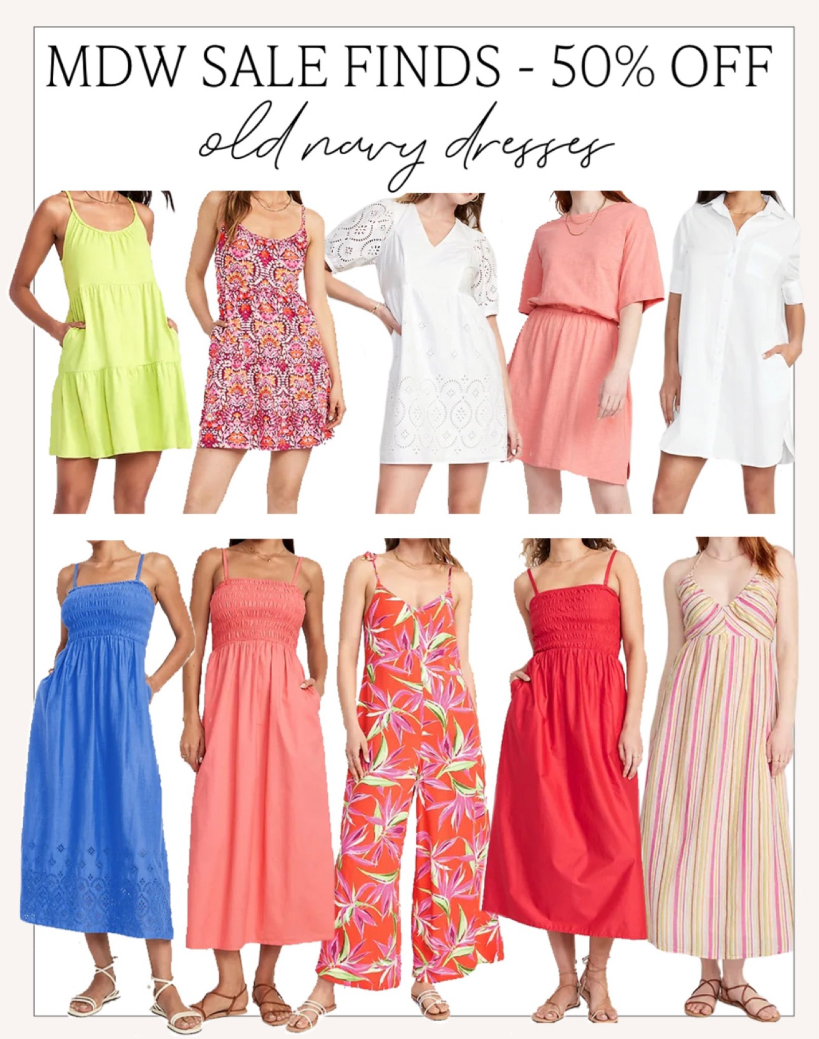50% off Old Navy dresses! 

#oldnavy #summerdress #mdwsale 

#LTKunder50 #LTKSeasonal #LTKsalealert