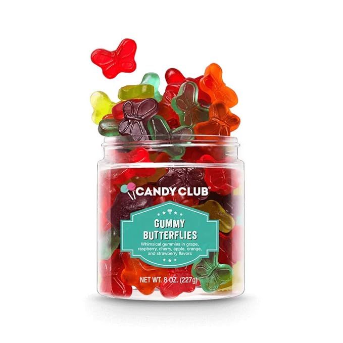 Candy Club Gourmet Gummy Butterflies, Gluten Free, Sweet and Fruity Gummies for Gifts, Parties, S... | Amazon (US)