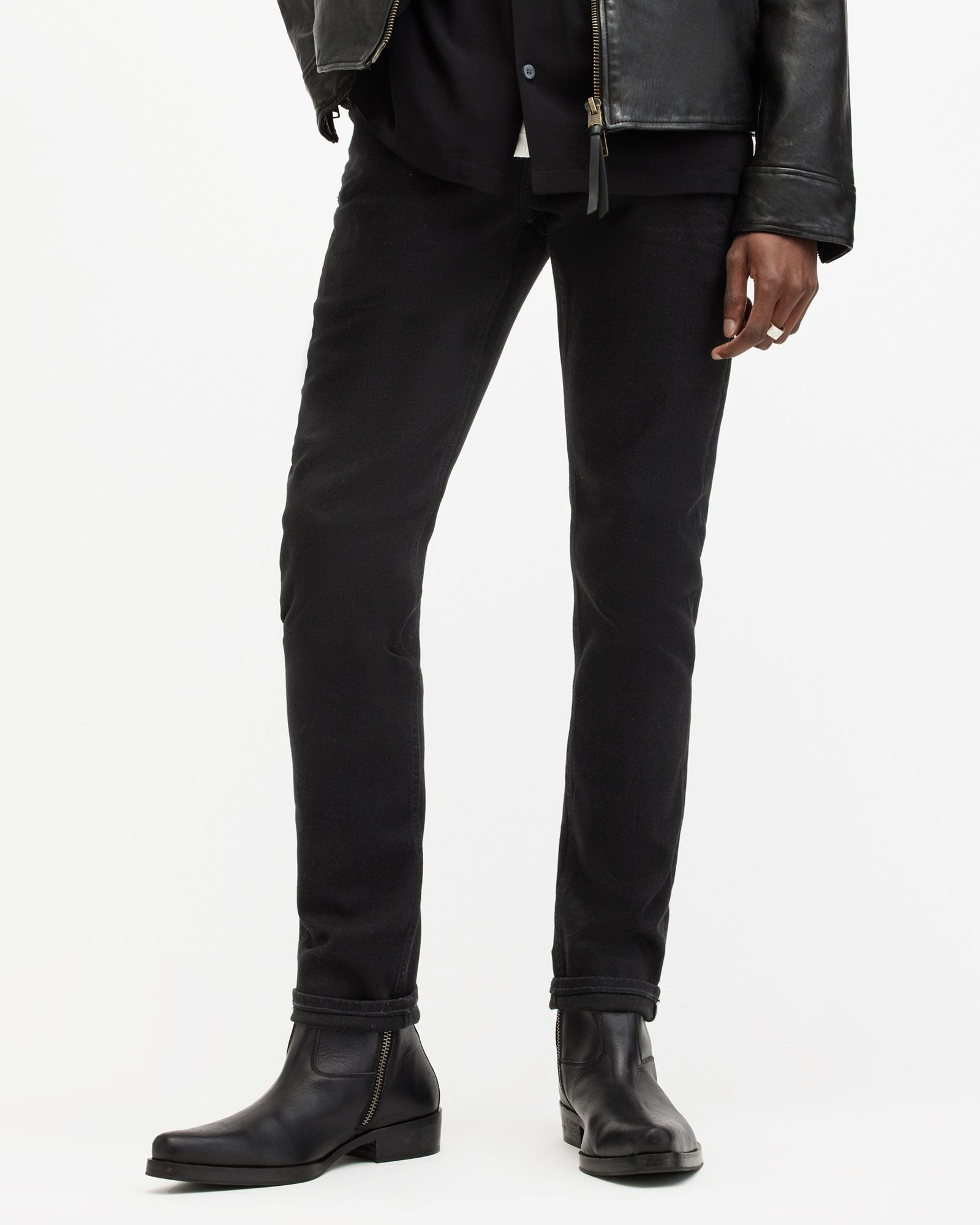 Rex Slim Fit Soft Stretch Denim Jeans Jet Black | ALLSAINTS US | AllSaints US