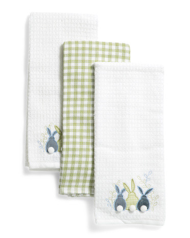 3pk Bunny Tails Kitchen Towels | TJ Maxx