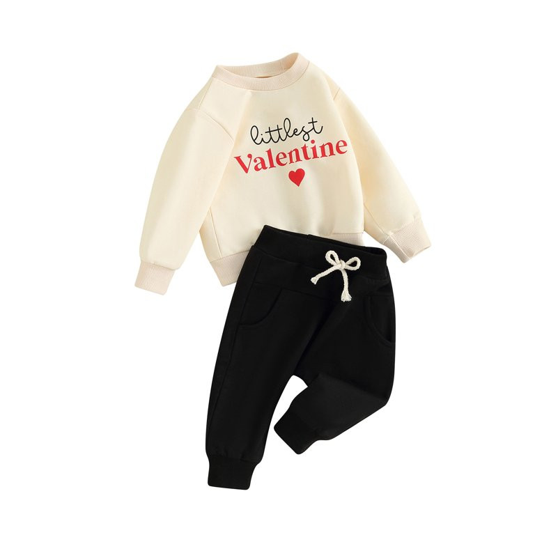 Eyicmarn Valentine's Day Toddler Outfits: Heart Letter Print Sweatshirts Pants | Walmart (US)