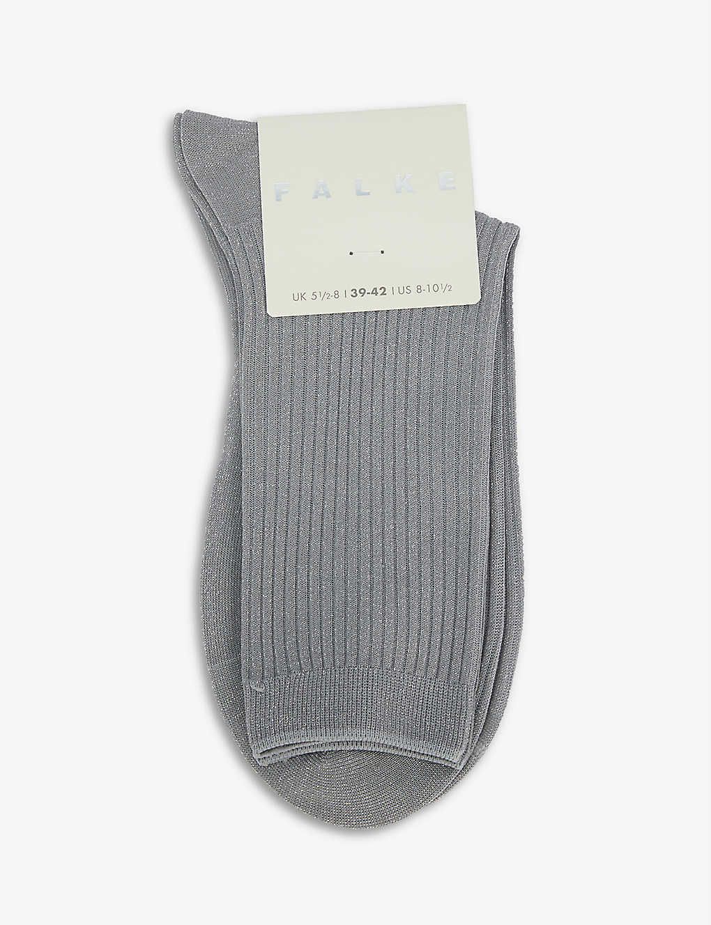 Shiny woven rib socks | Selfridges