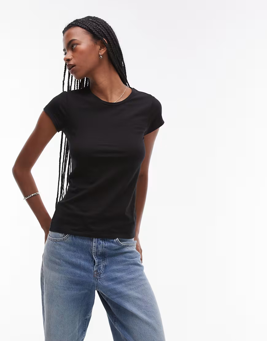 ARKET supersoft slim fit short sleeve t-shirt in black | ASOS (Global)