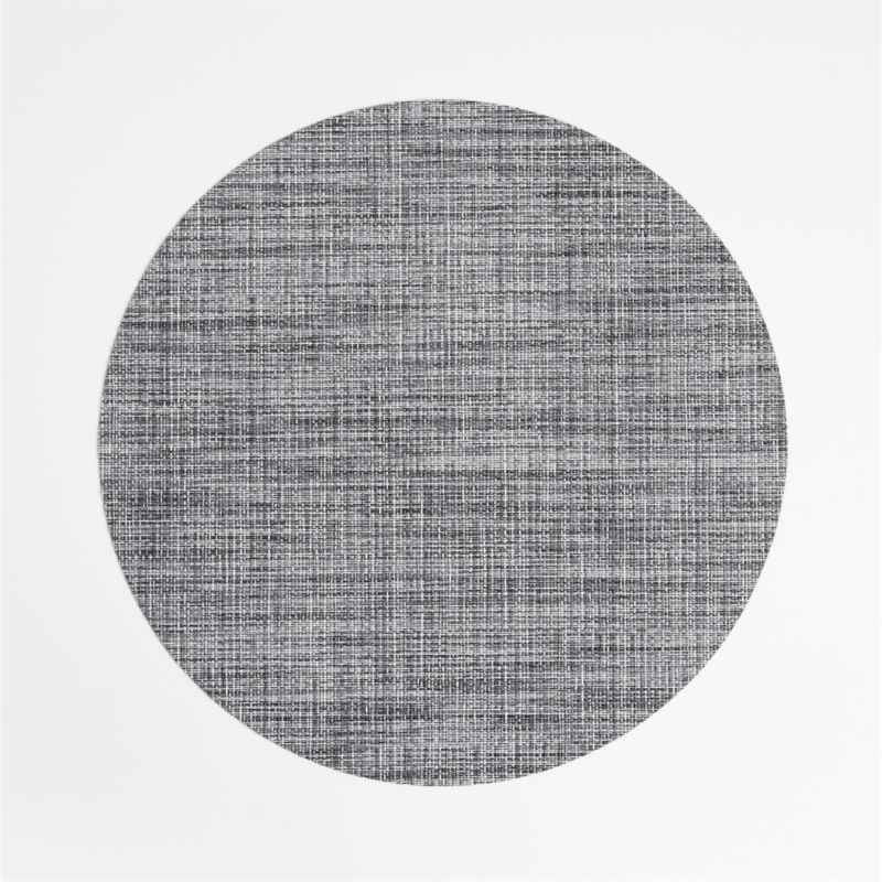 Chilewich Crepe Grey Vinyl Round Placemat + Reviews | Crate & Barrel | Crate & Barrel