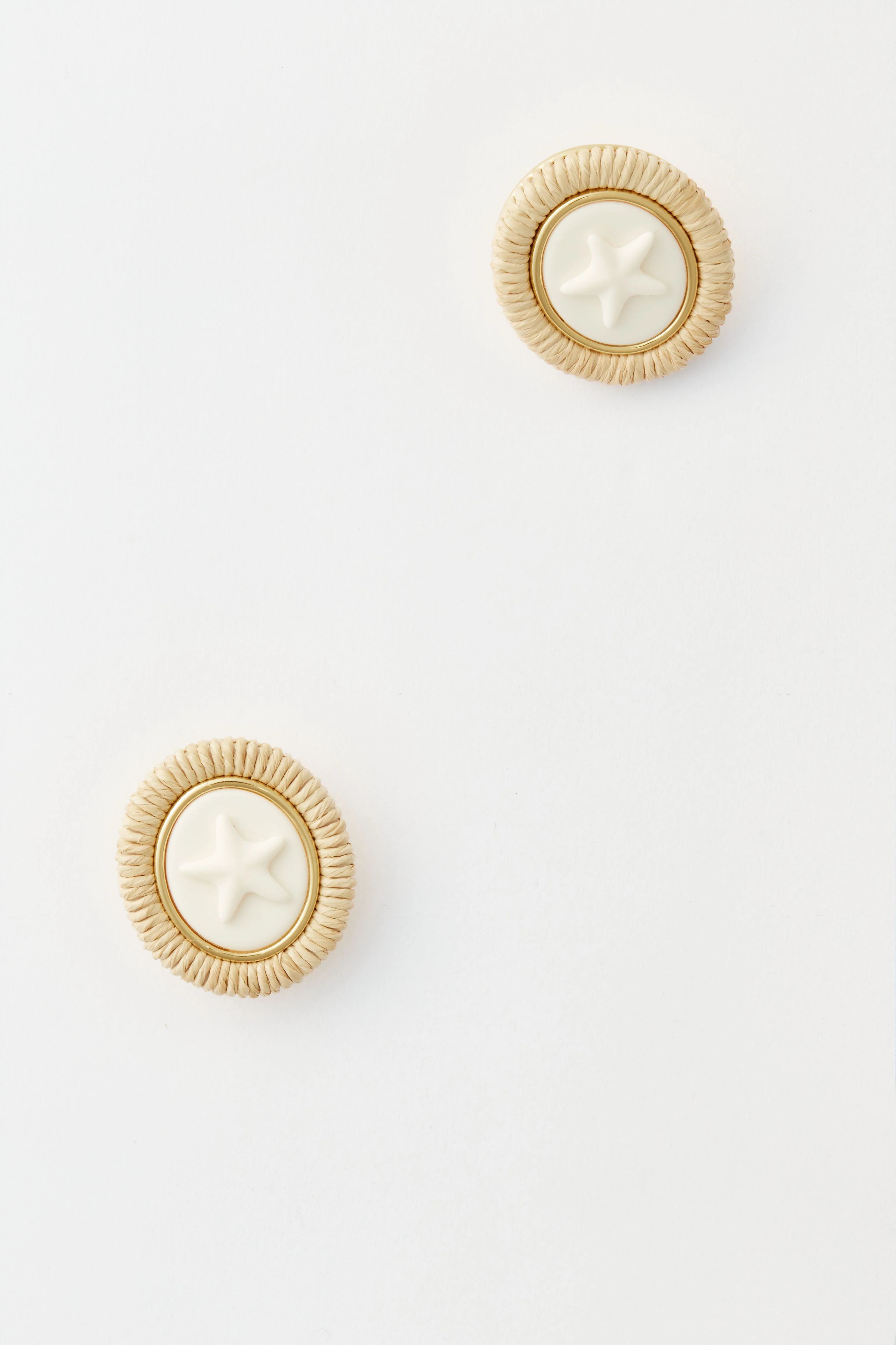 Raffia and Cream Ahoy Studs | Tuckernuck (US)