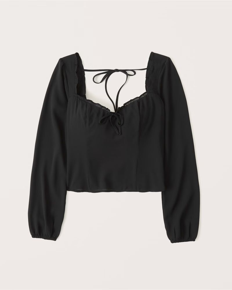 Long-Sleeve Sweetheart Top | Abercrombie & Fitch (US)