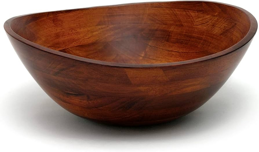 Lipper International 294 Cherry Finished Wavy Rim Serving Bowl for Fruits or Salads, Matte, Large... | Amazon (US)