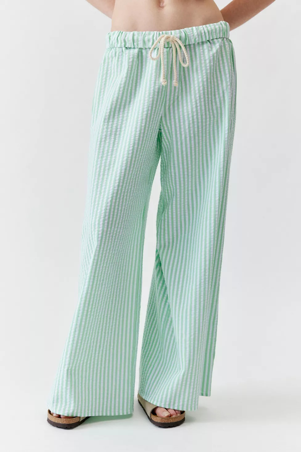 Urban Renewal Remnants Seersucker Rollover Pant | Urban Outfitters (US and RoW)