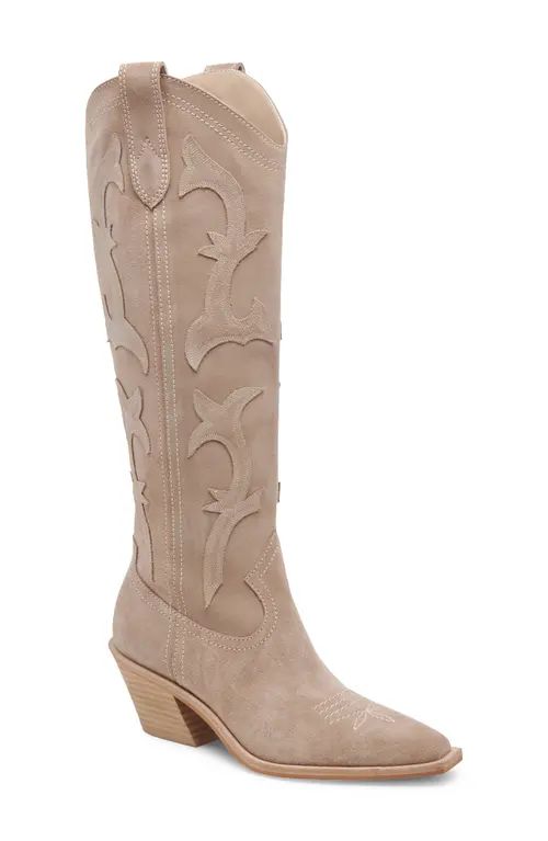 Dolce Vita Samare Western Boot in Taupe Suede at Nordstrom, Size 7 | Nordstrom
