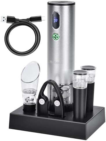 Electric Wine Opener with Wine Accessories -Rechargeable Wine Bottle Opener Set with Base, Wine A... | Amazon (US)