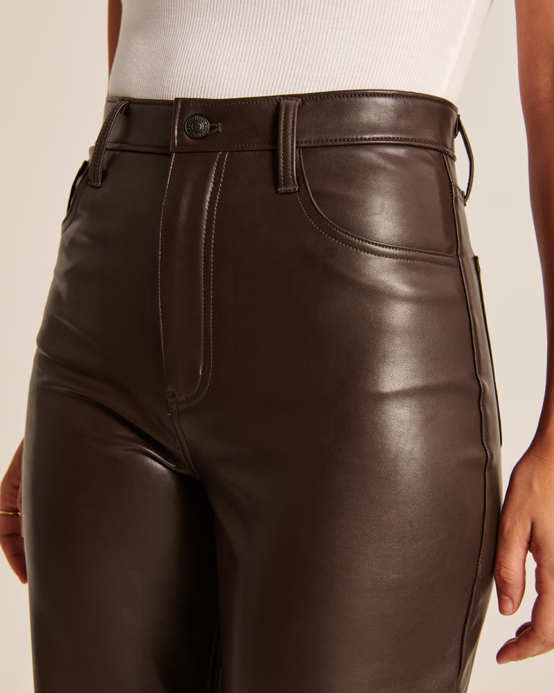 Curve Love Vegan Leather 90s Straight Pant | Abercrombie & Fitch (US)