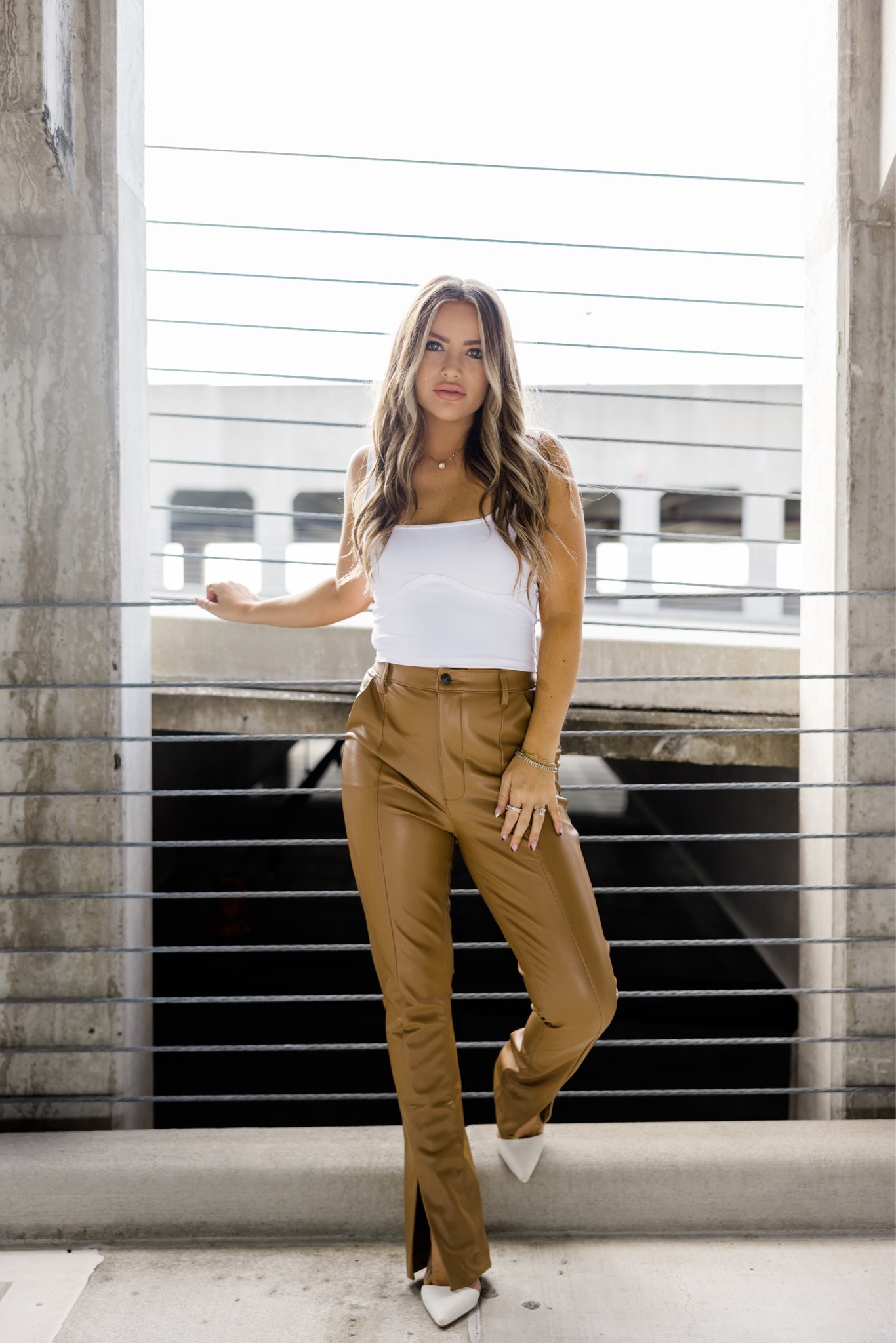 Fall in Florida vibes ✌🏼🍂 I love pairing these faux leather Abercrombie pants with a basic tank to still get that fall feel when it’s hot out! 

#LTKSeasonal #LTKsalealert #LTKunder100