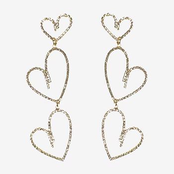 Bijoux Bar Crystal Heart Drop Earrings | JCPenney