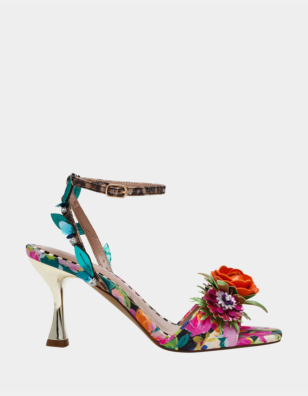 KARRA MULTI FLORAL Strappy Floral Heel | Women's Heels | Betsey Johnson