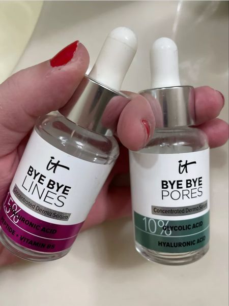 I use all four of the Bye Bye Serums from IT cosmetics and they are 25% off today with the spring sale! I use the dark spot, lines, pores and breakouts! Click on the item you want to shop and then click copy code before clicking shop now. Paste the code in at checkout! 

#LTKbeauty #LTKunder100 #LTKSale