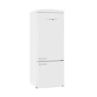 Classic Retro 28 in. 16.7 cu. ft. Frost Free Bottom Freezer Fridge in Marshmallow White, Energy S... | The Home Depot