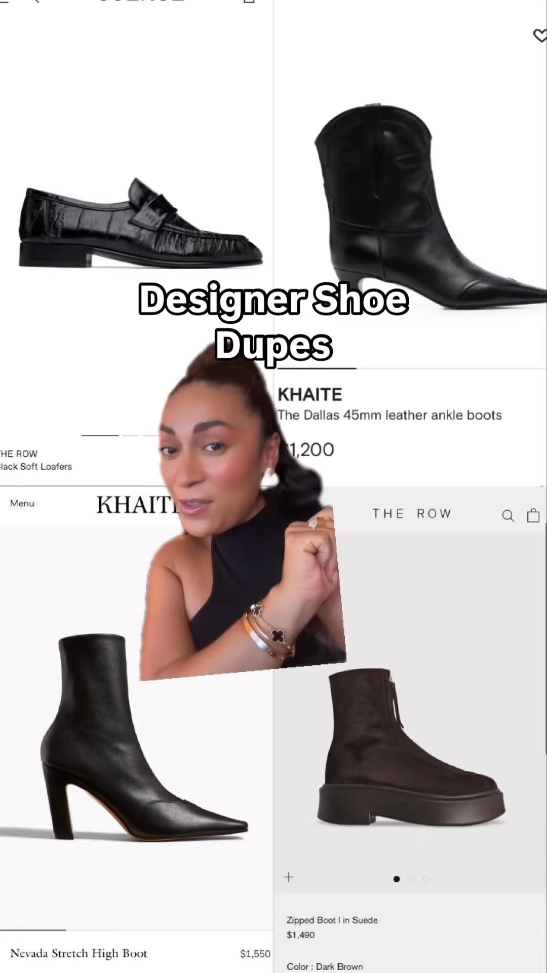 The row zipped boot dupe, khaite Dallas & Nevada boots dupes from Steve Madden.