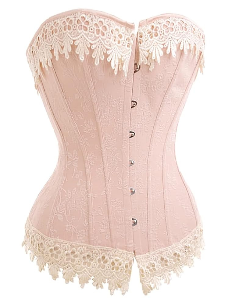 Alivila.Y Fashion Womens Sexy Vintage 1920s Renaissance Lace Trim Corset Bustier | Amazon (US)