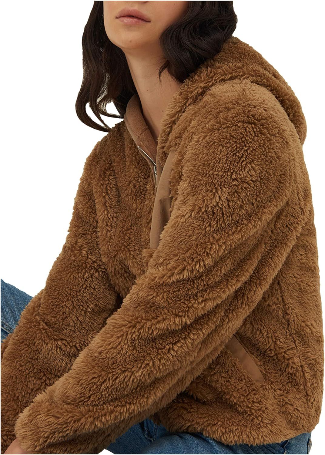Relish Noless Women Sportive Fleece Hoodie Faux Fur Coat | Amazon (US)