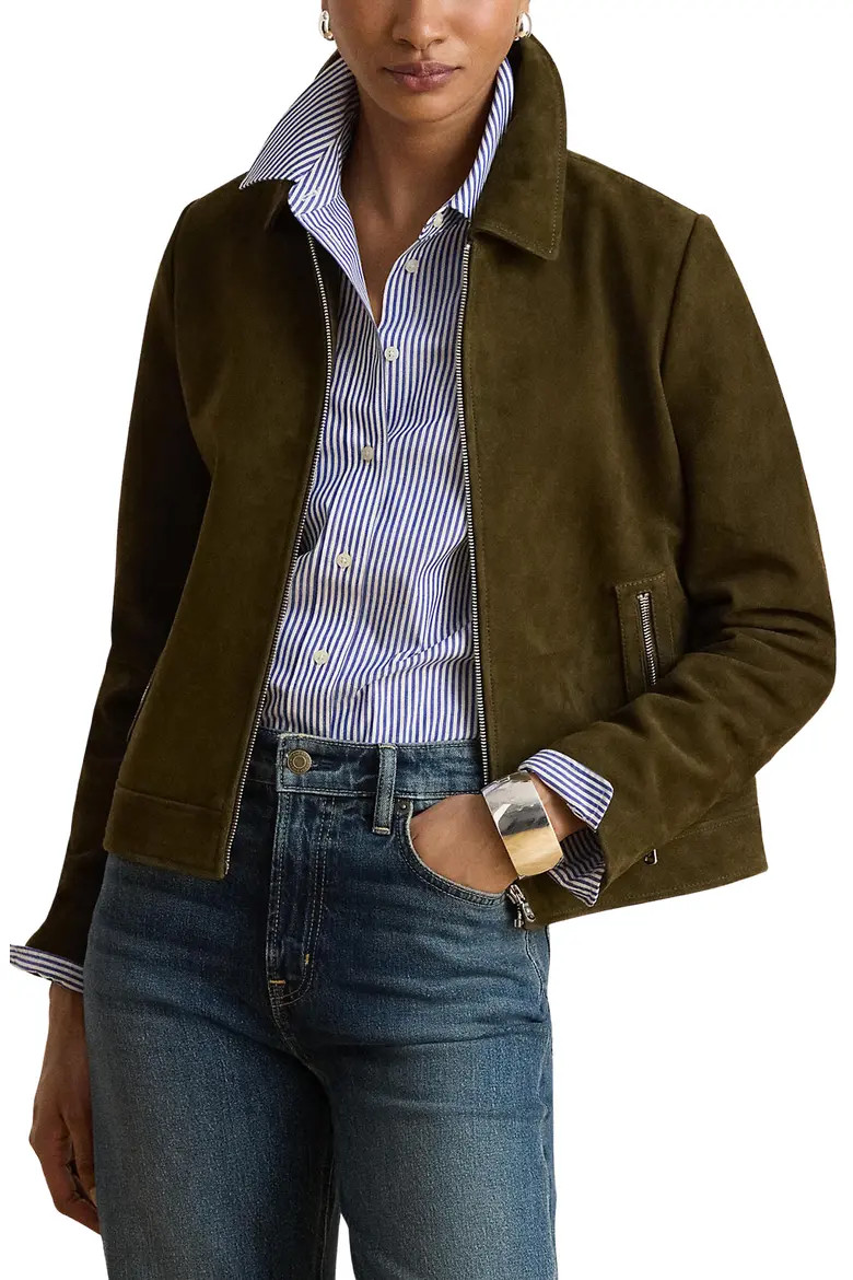 Leather Zip Front Jacket (Women) | Nordstrom | Nordstrom