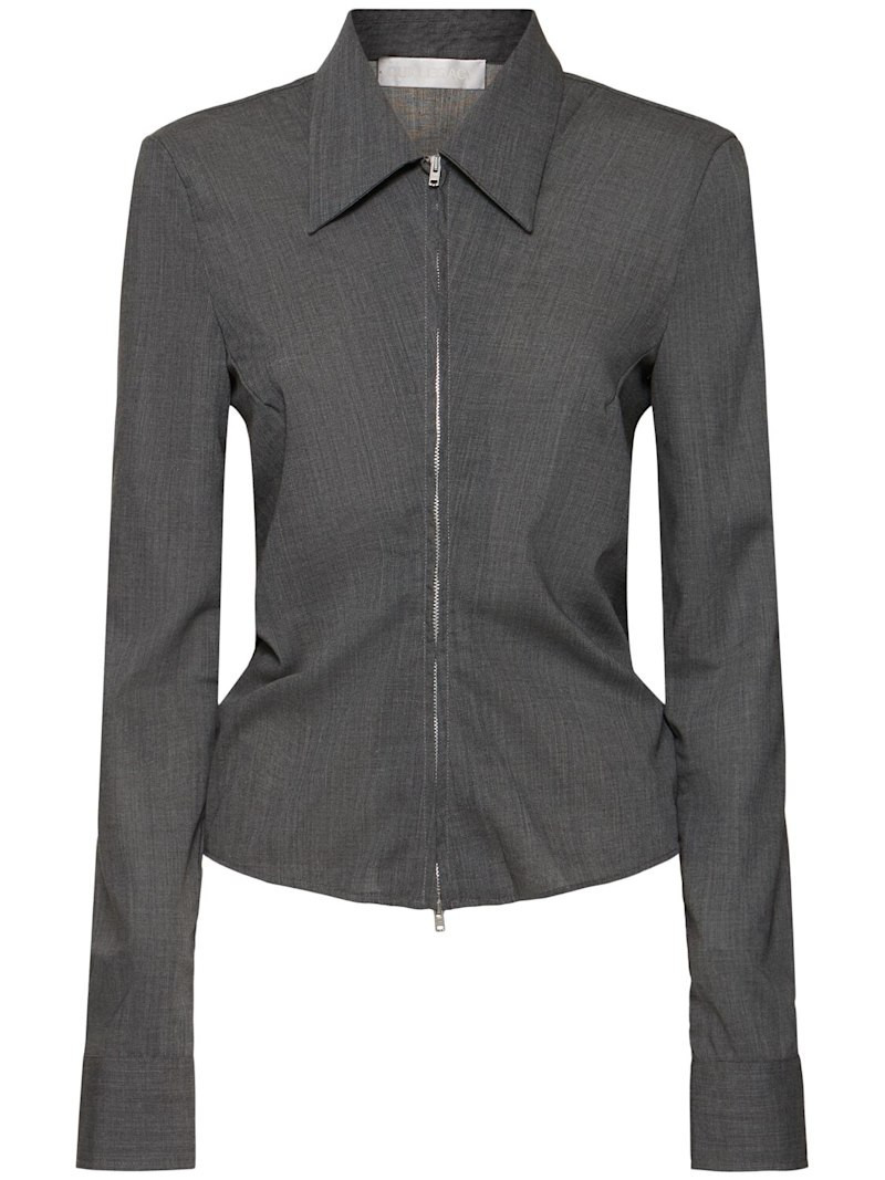 Wool blend zip shirt | Luisaviaroma