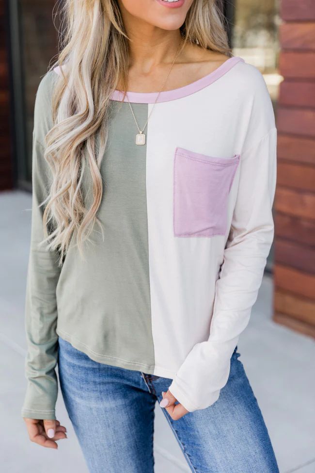 Keep It Loose Colorblock Pocket Tee FINAL SALE | The Pink Lily Boutique