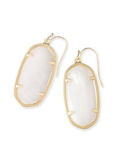 Elle Gold Drop Earrings in White Pearl | Kendra Scott