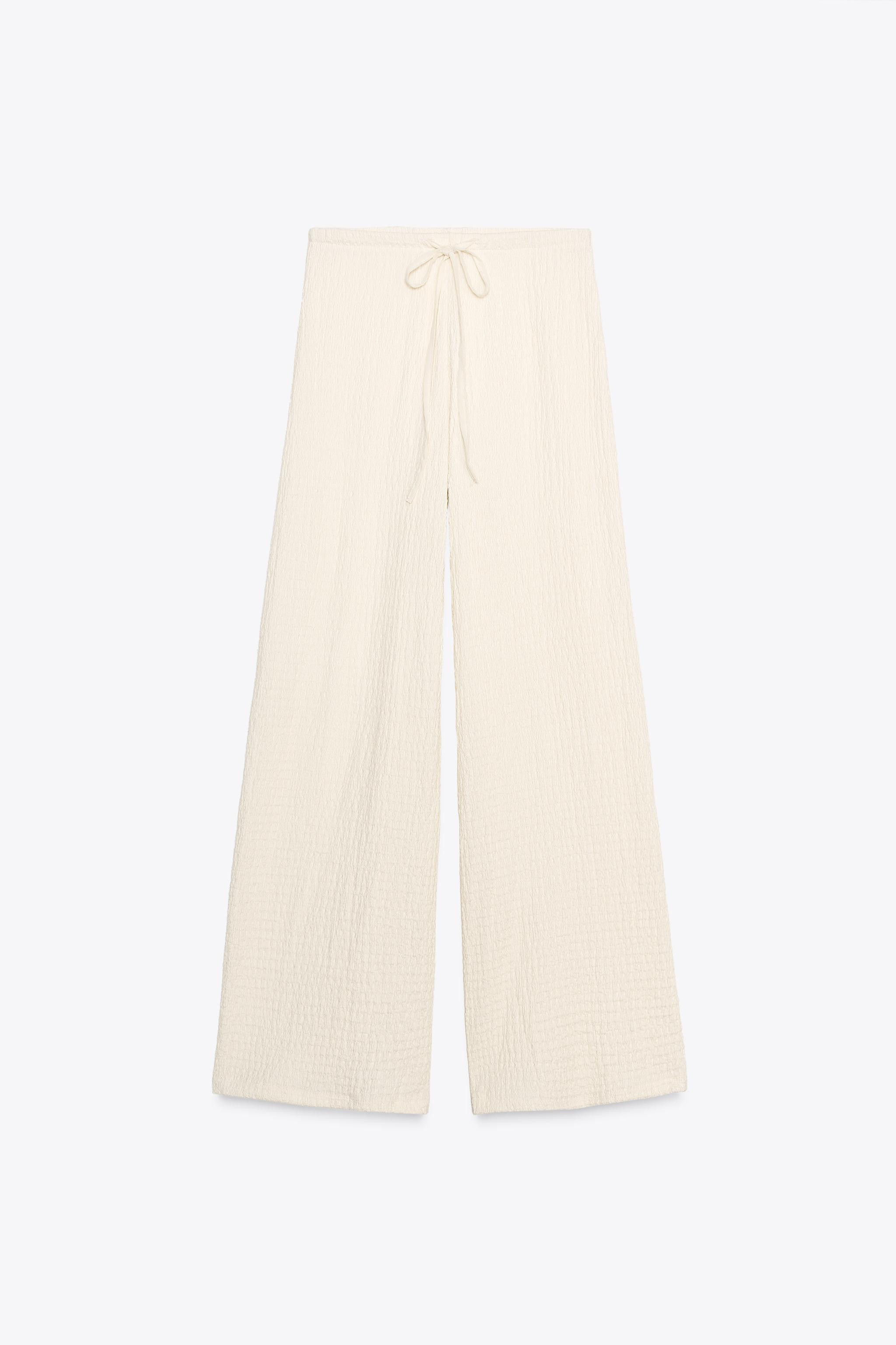 TEXTURED STRAIGHT LEG PANTS | Zara US