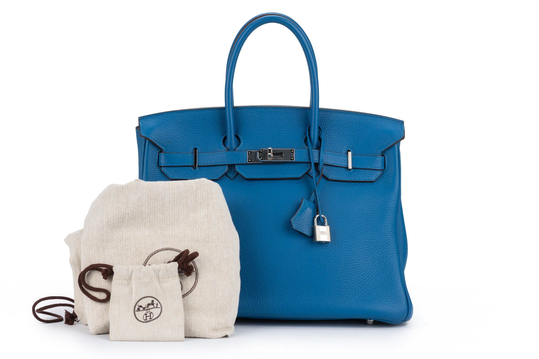 Herme?s Birkin 35 Blue Izmir Clemence - Vintage Lux | One Kings Lane