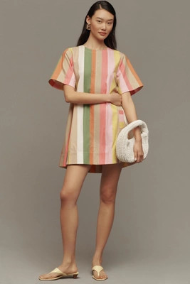 The Emmy Short-Sleeve Swing Mini Dress by Maeve | Anthropologie (US)