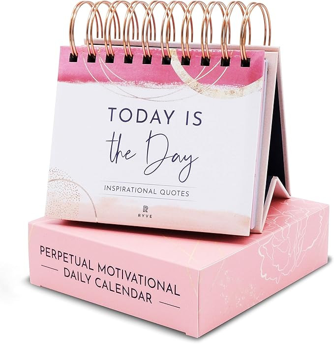 Pink Motivational Desk Flip Calendar with 366 Daily Affirmations for Women | Inspirational Perpet... | Amazon (US)