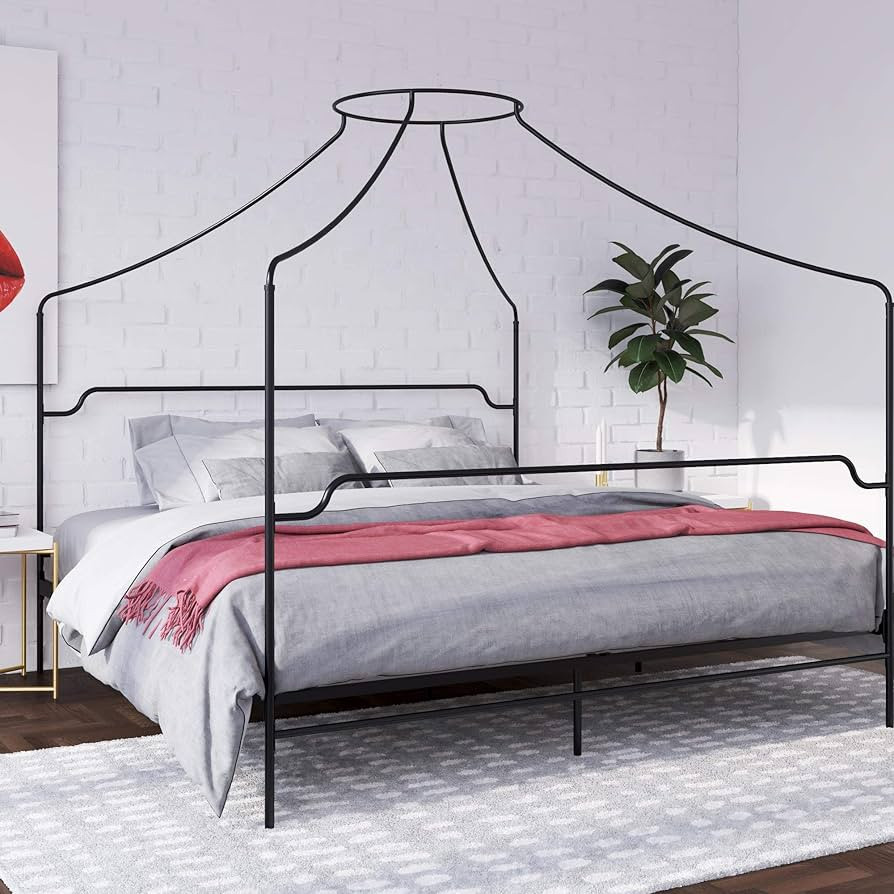 Novogratz 4460049N Camilla Metal Canopy, King Size Frame, Black Bed | Amazon (US)
