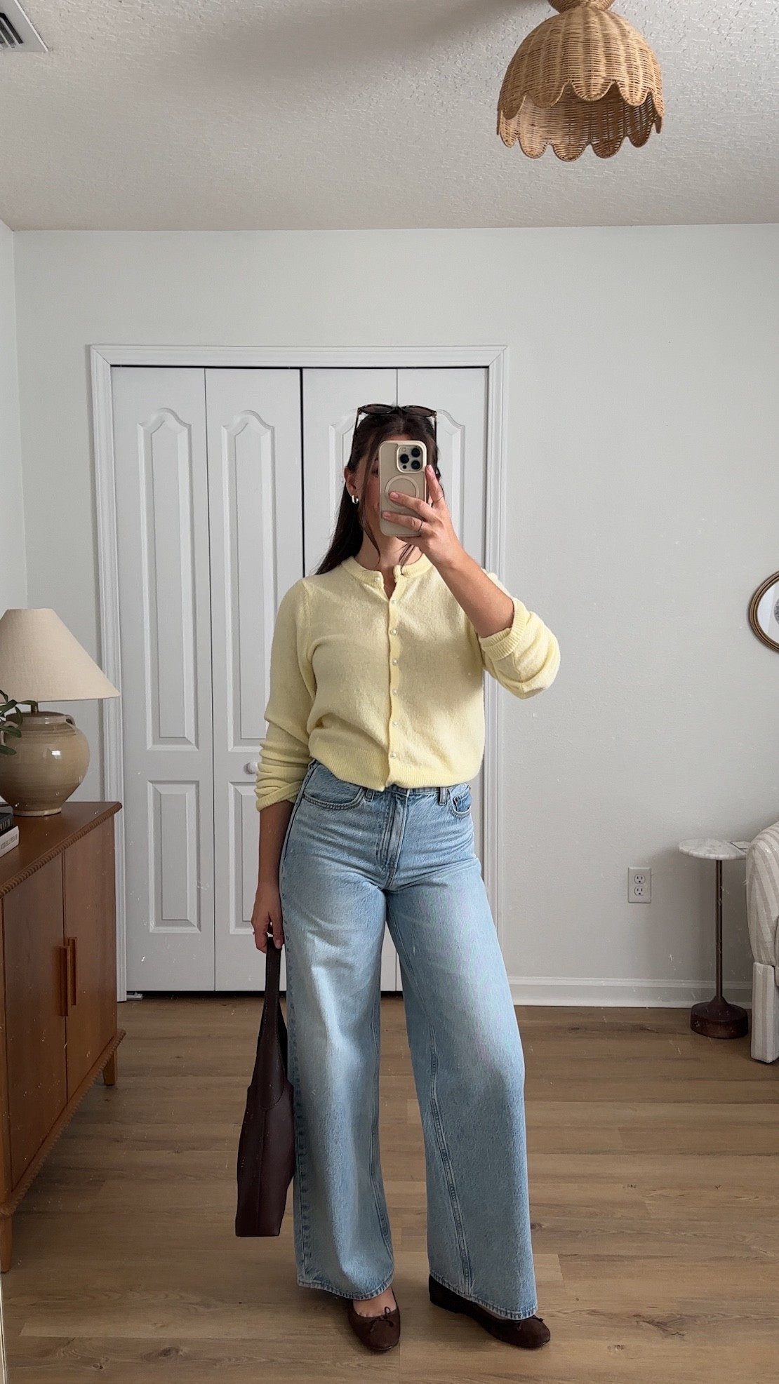 Casual ootd 🌤️ wearing size small cardigan and 25 jeans, flats run tts! 

#LTKootd #LTKSeasonal