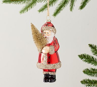 Mercury Santa With Tree Ornament | Pottery Barn (US)