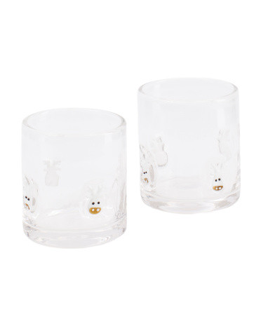 Set Of 2 Christmas Deer Circular Double Old Fashioned Glasses | Kitchen & Dining Room | Marshalls | Marshalls