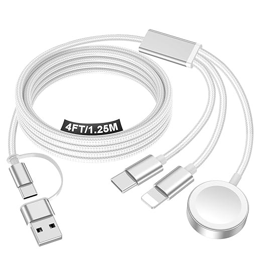 Travel Essentials for Apple Watch Charger,iPhone Charger,3 in 2 Type C/Lightning/Magnetic Fast Ch... | Amazon (US)